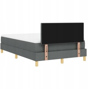 Łóżko z ramą z materacem i LED ciemnoszare 120x190 cm tkanina Lumarko! 10