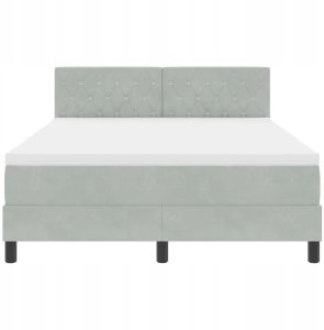 Łóżko z materacem i podświetleniem szare 160x200 cm Aksamit Lumarko! 6