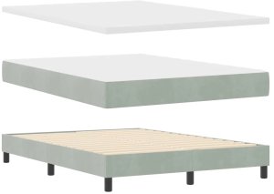 Łóżko z materacem i podświetleniem szare 160x200 cm Aksamit Lumarko! 9