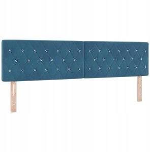 vidaXL Box Spring Łóżko z Materacem i LED Niebieskie 180x200 cm Aksamit Lumarko 7