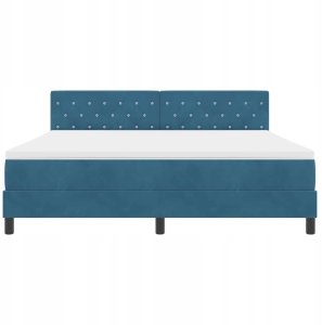 vidaXL Box Spring Łóżko z Materacem i LED Niebieskie 180x200 cm Aksamit Lumarko 8