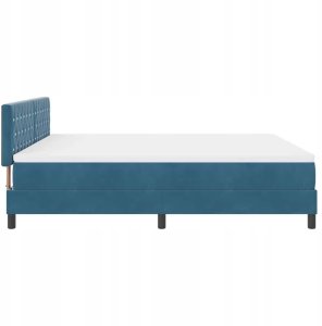 vidaXL Box Spring Łóżko z Materacem i LED Niebieskie 180x200 cm Aksamit Lumarko 9