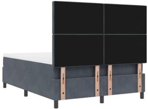 vidaXL Łóżko Box Spring z materacem i LED ciemnoszare 160x200 cm aksamitne Lumarko! 11