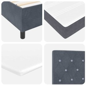 vidaXL Łóżko Box Spring z materacem i LED ciemnoszare 160x200 cm aksamitne Lumarko! 12