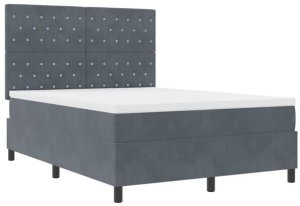 vidaXL Łóżko Box Spring z materacem i LED ciemnoszare 160x200 cm aksamitne Lumarko! 7