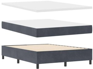 vidaXL Łóżko Box Spring z materacem i LED ciemnoszare 160x200 cm aksamitne Lumarko! 8