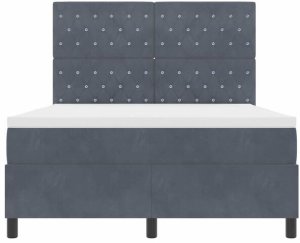 vidaXL Łóżko Box Spring z materacem i LED ciemnoszare 160x200 cm aksamitne Lumarko! 9