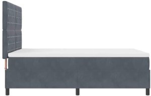 vidaXL Łóżko Box Spring z materacem i LED ciemnoszare 160x200 cm aksamitne Lumarko! 10