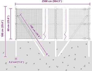 Ogrodzenie z drutu spawanego z 13 słupkami 0.6x25 m ze stali ocynkowanej Lumarko! 12
