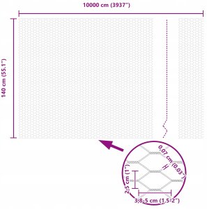 Ogrodzenie z słupkami Zielony 1.4 x 100 m Stal pokryta PCV Lumarko! 13