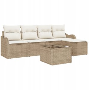 Zestaw Sof na Ogród z poduszką 6 pcs Brązowy Polirattan Lumarko! 2