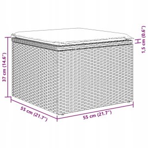 Zestaw siedzeń ogrodowych 6 elementów z poduszkami. Beżowy, rattan polietylenowy. Lumarko! 13