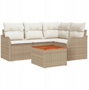 Zestaw Sof na Ogród 5 pcs Beżowy, biały Lumarko! 2