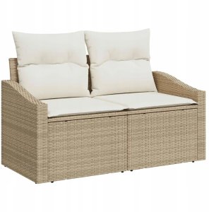 Zestaw Sof na Ogród z poduszką 9 pcs Beżowy Polirattan Lumarko! 6