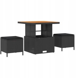 Zestaw Sof na Ogród z poduszką 9 pcs Czarny Polirattan Lumarko! 7