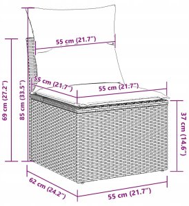 Zestaw Sof na Ogród 13 pcs beżowo-kremowy 100 x 100 x 71 cm Lumarko! 11