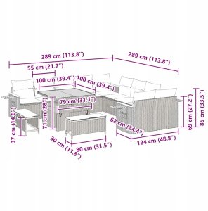 Zestaw Sof na Ogród 13 pcs beżowo-kremowy 100 x 100 x 71 cm Lumarko! 13