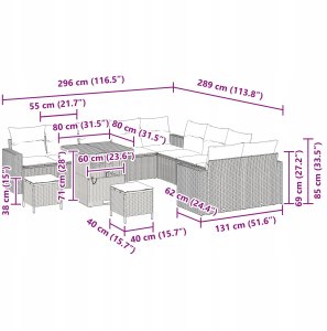 Zestaw Sof na Ogród 13 pcs beżowo-jasnoszary 80 x 80 x 71 cm Lumarko! 12