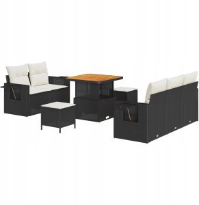 Zestaw Sof na Ogród 8 pcs Czarny i kremowy 80 x 80 x 71 cm Lumarko! 2