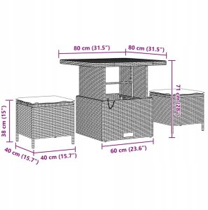 Zestaw Sof na Ogród 10 pcs beżowo-kremowy 80 x 80 x 71 cm Lumarko! 13
