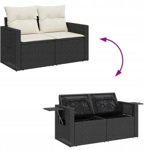 Zestaw Sof na Ogród 10 pcs Czarny i kremowy 80 x 80 x 71 cm Lumarko! 11