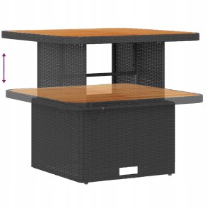 Zestaw Sofy Ogrodowej 8 Części z Poduszkami, Czarny Rattan, Poli Dąb Lumarko! 9