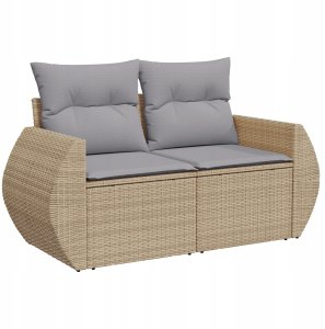 Zestaw Sof na Ogród 8 pcs beżowo-jasnoszary 90 x 55 x 71 cm Lumarko! 6