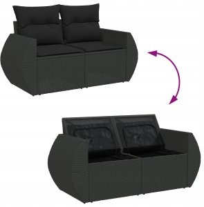Modułowy zestaw sof ogrodowych 8 pcs Czarny 90 x 55 x 71 cm Lumarko! 11