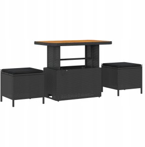 Modułowy zestaw sof ogrodowych 8 pcs Czarny 90 x 55 x 71 cm Lumarko! 4