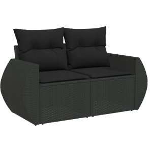 Modułowy zestaw sof ogrodowych 8 pcs Czarny 90 x 55 x 71 cm Lumarko! 6