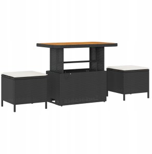 Zestaw Sof na Ogród 8 pcs Czarny i kremowy 90 x 55 x 71 cm Lumarko! 4