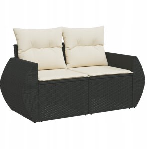 Zestaw Sof na Ogród 8 pcs Czarny i kremowy 90 x 55 x 71 cm Lumarko! 6