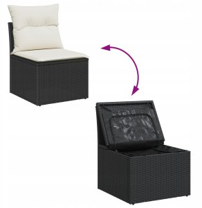 Zestaw Sof na Ogród 8 pcs Czarny i kremowy 90 x 55 x 71 cm Lumarko! 10