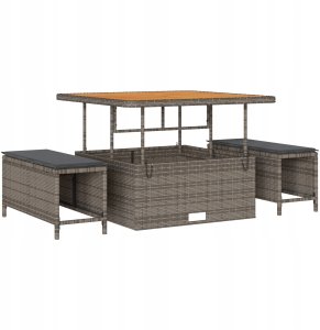 vidaXL Zestaw Sof na Ogród z przechowywaniem 11 pcs Szary Polirattan Lumarko 4