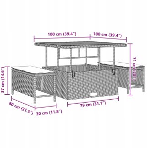 Zestaw Sof na Ogród 13 pcs Beż, Kremowy 100 x 100 x 71 cm Lumarko! 12