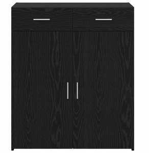 Szafka na przechowywanie Czarna dębowa 80x42.5x93.5 cm Lumarko! 5