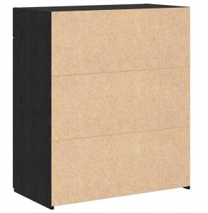 Szafka na przechowywanie Czarna dębowa 80x42.5x93.5 cm Lumarko! 7