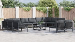 Zestaw Sof na Ogród 12 pcs Antracyt Stal Lumarko! 3