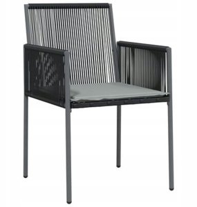 vidaXL Zestaw do jadalni w ogrodzie 3 pcs Czarny Polirattan Lumarko 6