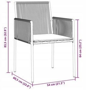 vidaXL Zestaw do jadalni w ogrodzie 3 pcs Czarny Polirattan Lumarko 10
