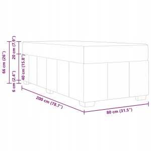 Ramka łóżka z materacem Ciemnoszary 80 x 200 cm tkanina Lumarko! 11