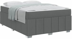 Ramka łóżka z materacem ciemno szary 160 x 200 cm tkanina Lumarko! 3