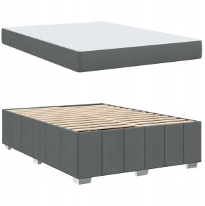 Ramka łóżka z materacem ciemno szary 160 x 200 cm tkanina Lumarko! 5
