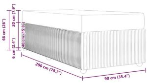 Ramka łóżka Inny Ciemnoszary 90 x 200 cm tkanina Lumarko! 11