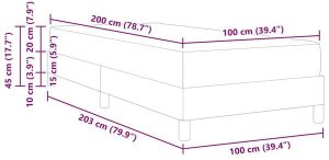 Łóżko sprężynowe z materacem Ciemnoszary 100 x 200 cm tkanina Lumarko! 11