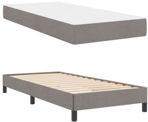 Łóżko sprężynowe z materacem Ciemnoszary 100 x 200 cm tkanina Lumarko! 5