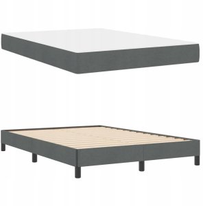 Łóżko sprężynowe z materacem ciemno szary 140 x 200 cm tkanina Lumarko! 5