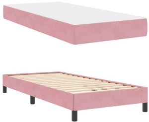 Łóżko kontynentalne z materacem Różowy 90 x 200 cm Aksamit Lumarko! 5