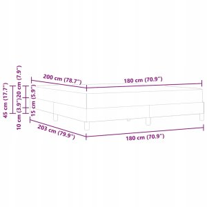 Łóżko kontynentalne z materacem Czarny 180 x 200 cm Aksamit Lumarko! 11