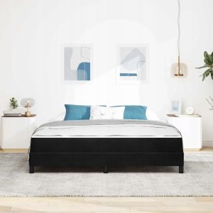 Łóżko kontynentalne z materacem Czarny 180 x 200 cm Aksamit Lumarko! 4